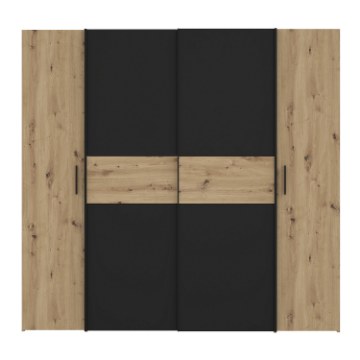 Forte Шкаф 200 см Narago, дуб Artisan/черный, KLTS62322-M108 - Home Club