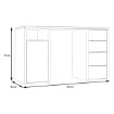 Forte Белый письменный стол размером 125x50 см с 4 ящиками и тумбой, CLPB251-120 - Home Club, изображение 6