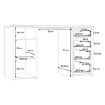 Forte Белый письменный стол размером 125x50 см с 4 ящиками и тумбой, CLPB251-120 - Home Club, изображение 7