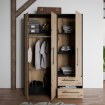 Forte Шкаф 145 см Jupiter, чёрный / дуб Artisan, MKSS833-M788 - Home Club, изображение 2