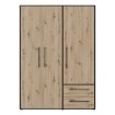 Forte Шкаф 145 см Jupiter, чёрный / дуб Artisan, MKSS833-M788 - Home Club, изображение 3