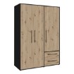 Forte Шкаф 145 см Jupiter, чёрный / дуб Artisan, MKSS833-M788 - Home Club, изображение 5