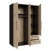 Forte Шкаф 145 см Jupiter, чёрный / дуб Artisan, MKSS833-M788 - Home Club, изображение 6