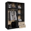 Forte Шкаф 145 см Jupiter, чёрный / дуб Artisan, MKSS833-M788 - Home Club, изображение 7