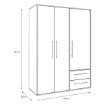 Forte Шкаф 145 см Jupiter, чёрный / дуб Artisan, MKSS833-M788 - Home Club, изображение 8