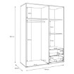 Forte Шкаф 145 см Jupiter, чёрный / дуб Artisan, MKSS833-M788 - Home Club, изображение 9