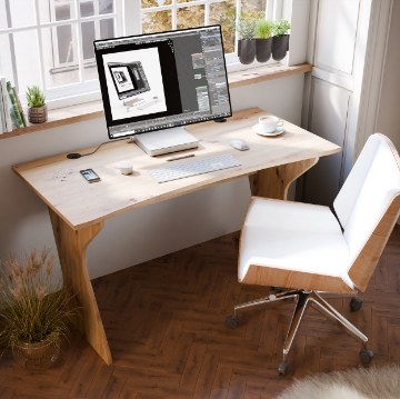 Forte Письменный стол 140x65 см, дуб Artisan, UTPB202-D78 - Home Club