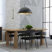 Forte Розкладний стіл 160x90 см Kaszimiro, дуб Waterford/чорний, TBLT7016-M465 - Home Club