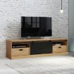 Forte Тв-тумба з висувними ящиками, 200 см, Kaszimiro, дуб Waterford/чорний, KZMT231-M328 - Home Club