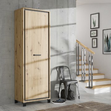 Forte Шкаф 70 см Trondheim, дуб Artisan/черный дуб, TDHS811-C773 - Home Club
