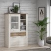 Forte Витрина шириной 110 см с ящиком Duro, белая сосна/античный дуб, DURV521L-T75 - Home Club, изображение 2