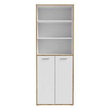 Forte Полуоткрытый стеллаж 85 см Keflavik, белый/дуб Artisan, KFLR821-C881 - Home Club