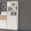 Forte Напіво відкрита шафа 85 см Keflavik, білий/дуб Artisan, KFLR821-C881 - Home Club, зображення 2