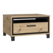 Forte Кавовий столик у стилі лофт з поличкою та шухлядою 80x60 см Trondheim Дуб Artisan/Дуб чорний, TDHT514-C773 - Home Club, зображення 4