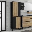 Forte Шафа 70 см Quayle Чорний/Дуб Mauvella, QXLS721-M733 - Home Club