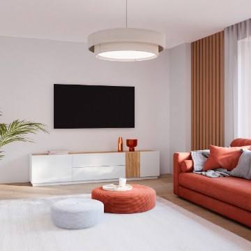 Forte Тв-тумба с ящиками, 200 см, Lewisville, Secret Grey/Дуб Mauvella, LWST131-M742 - Home Club