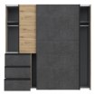 Forte Розсувна шафа 200 см із шухлядами Winn 2, дуб Artisan/бетон, W2QS323E71-C752 - Home Club, зображення 3