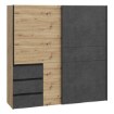 Forte Розсувна шафа 200 см із шухлядами Winn 2, дуб Artisan/бетон, W2QS323E71-C752 - Home Club, зображення 4