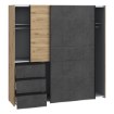 Forte Розсувна шафа 200 см із шухлядами Winn 2, дуб Artisan/бетон, W2QS323E71-C752 - Home Club, зображення 5