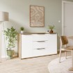 Forte Комода 145 см Orkney, дуб «Маувелла» / білий глянцевий, OKYK231-Q344 - Home Club