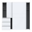 Forte Шкаф-купе 170 см с ящиками Winn 2, белый/бетонный, W2QS823E71-C594 - Home Club, изображение 2