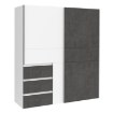 Forte Шкаф-купе 170 см с ящиками Winn 2, белый/бетонный, W2QS823E71-C594 - Home Club, изображение 3
