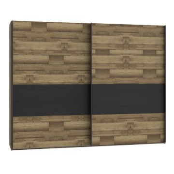Forte Розсувна шафа 270 см Jakobina Дуб Клепковий/Дуб Чорний, RCQS12411-C795 - Home Club