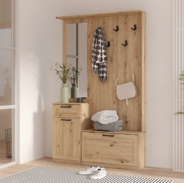 Forte Прихожая 110 см Niko «Дуб Artisan», NIKD041-D78 - Home Club