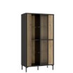 Forte Витрина с ламелями 90 см Joakimis, дуб Mauvella/черный, JMXV521-M637 - Home Club, изображение 2