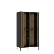 Forte Витрина с ламелями 90 см Joakimis, дуб Mauvella/черный, JMXV521-M637 - Home Club, изображение 3