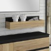 Forte Настенная полка 75 см Quayle, черный/дуб Mauvella, QXLB01-M733 - Home Club