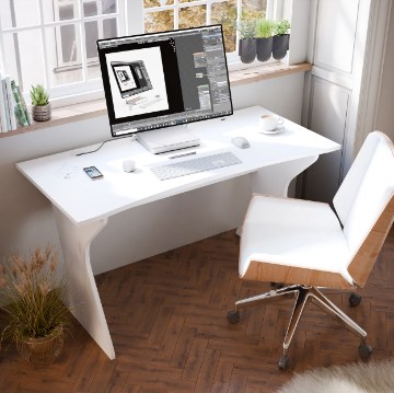 Forte Белый письменный стол 140x65 см, UTPB202-Z12M - Home Club