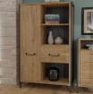 Forte Напівокритий стелаж 95 см Oriental Tree Дуб Bartex/Чорний, HUDR422R-M524 - Home Club