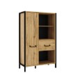 Forte Напівокритий стелаж 95 см Oriental Tree Дуб Bartex/Чорний, HUDR422R-M524 - Home Club, зображення 2