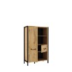 Forte Напівокритий стелаж 95 см Oriental Tree Дуб Bartex/Чорний, HUDR422R-M524 - Home Club, зображення 3