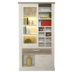 Forte Витрина шириной 110 см с ящиком Duro, белая сосна/античный дуб, DURV821L-T75 - Home Club, изображение 9
