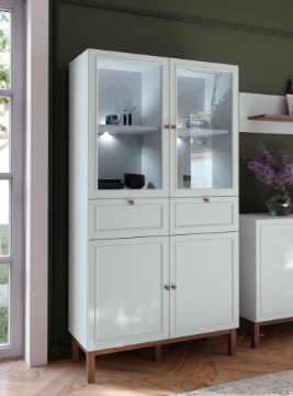 Forte Витрина шириной 100 см с ящиками Penkridge, цвет «Secret Grey»/«Dąb Szlachetny», PKDV721-M848 - Home Club
