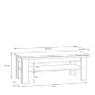 Forte Кавовий столик у провансальському стилі з поличкою 120x60 см Iloppa Дуб Нельсон/Дуб Сніжний, EPLT501-J99 - Home Club, зображення 4