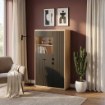 Forte Витрина 95 см Auriquet «Дикий дуб натуральный» / «Чёрный», AUQV621L-Q362 - Home Club