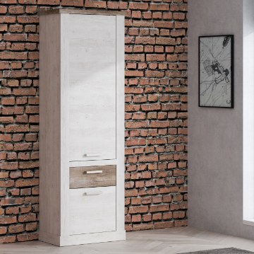Forte Шкаф шириной 70 см с ящиком Duro, белая сосна/античный дуб, DURS812-T75 - Home Club