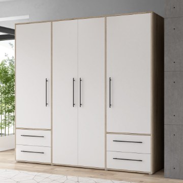 Forte Шкаф 210 см с ящиками, дуб «Сонома»/белый, MKSS841-Q36 - Home Club