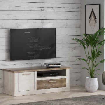 Forte Тв-тумба 140 см Duro, белая сосна/античный дуб, DURT221L-T75 - Home Club