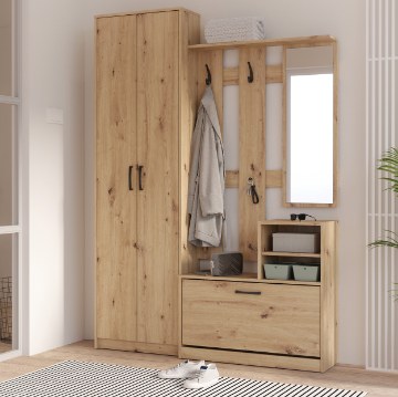 Forte Прихожая 135 см Niko «Дуб Artisan», NIKD01-D78 - Home Club