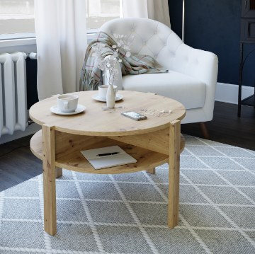 Forte Круглый журнальный столик 75x75 см Tobago, дуб Artisan, CFTT5024-D78 - Home Club