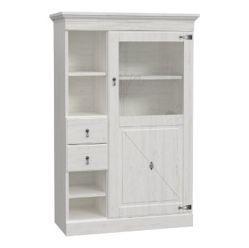 Forte Витрина шириной 100 см с ящиками Encanto, белая сосна, ENCV522R-S13 - Home Club
