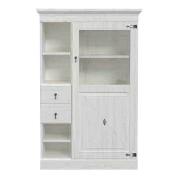 Forte Витрина шириной 100 см с ящиками Encanto, белая сосна, ENCV522R-S13 - Home Club