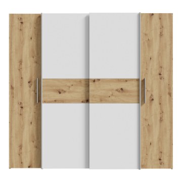 Forte Розсувна шафа 200 см Narago Дуб Artisan/Білий, KLTS62322-C830 - Home Club