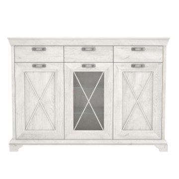 Forte Низкая витрина высотой 180 см с ящиками Kashmir, белая сосна, KSMV331-D43 - Home Club