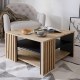 Forte Кофейный столик с ламелями 80x80 см Cardigan, черный/дуб Artisan, CFTT5150-M624 - Home Club