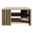 Forte Кавовий столик з ламелями 80x80 см Cardigan Чорний/Дуб Artisan, CFTT5150-M624 - Home Club, зображення 2